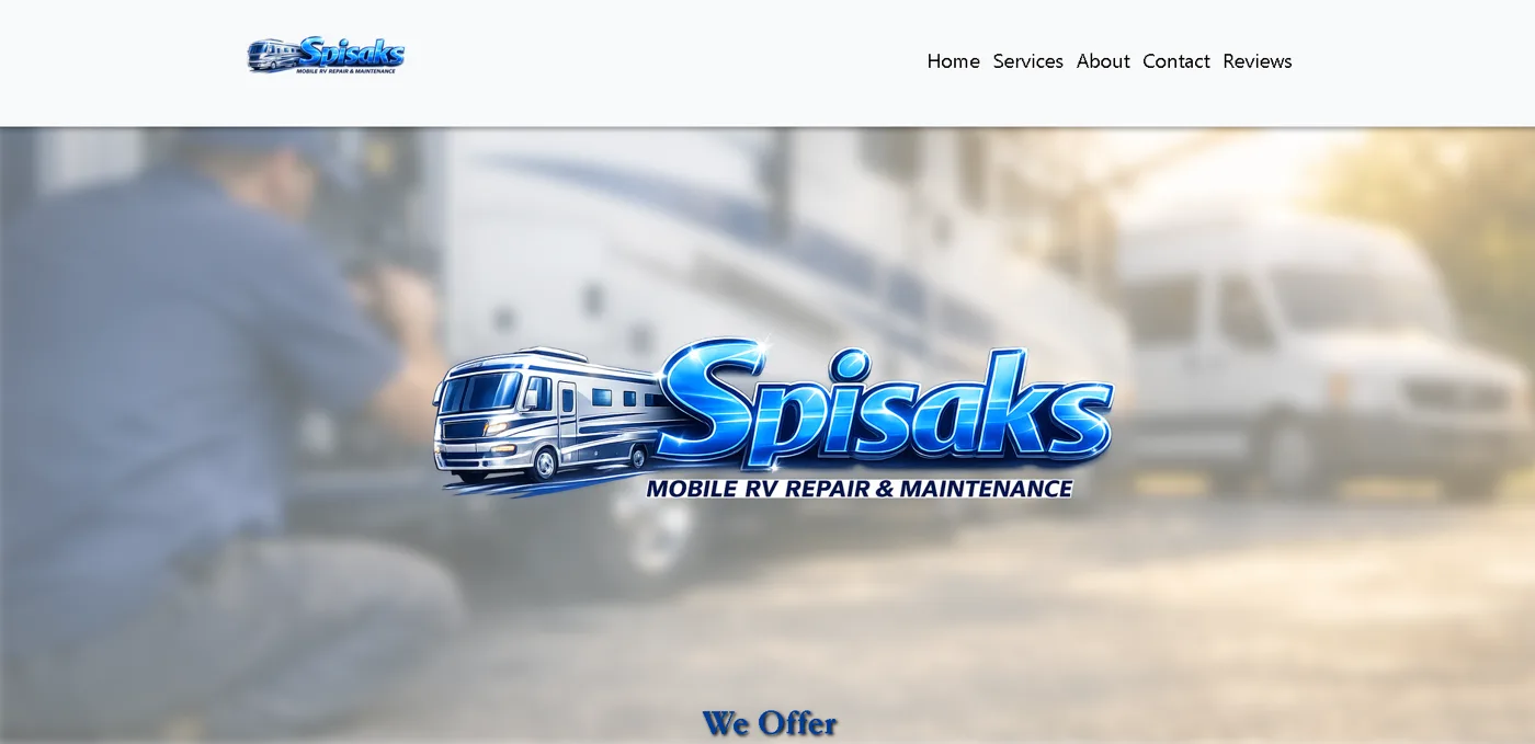 Spisaks Mobile RV Repair website designed by Riggs Web Development